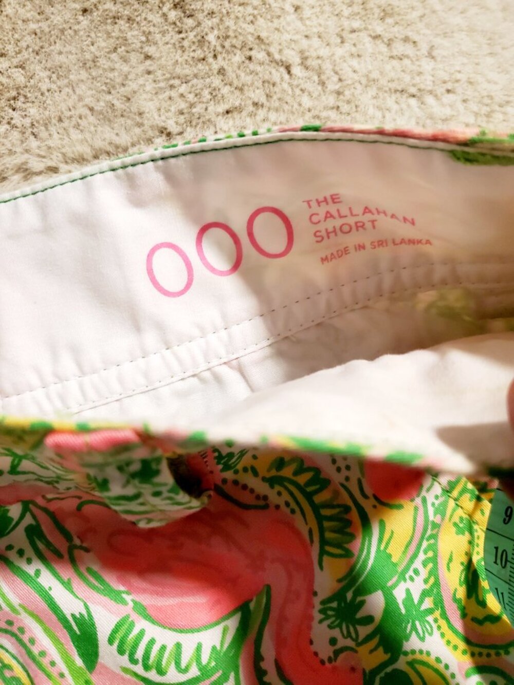 Lilly Pulitzer Callahan Shorts Flamingo Print Pink Green Cotton Size 00 Preppy C - Picture 7 of 11